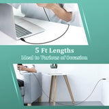 5FT Micro USB 5V Cord for EverStart Maxx SL5W09E SL3HE SL5HE 900 1000 Flashlight