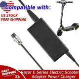Fast Battery Charger for Razor E Series Electric Scooters 24V 3-Prong AC Adapter Replacement Charger