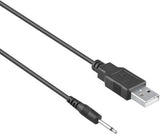 3ft Black USB DC Adapter Charger Cable Lead for Yarosi Wand Massager Vibrator
