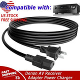 6.6ft AC Power Cord Cable For Denon AVR-X1500H AVR-X2400H AVR-X2600H AV Receiver