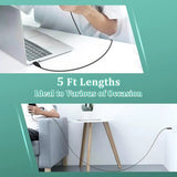 5ft Micro USB 2.0 Cord for Razer Nari Ultimate Wireless Gaming Headset