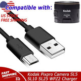 USB Charging Charger Data Cable Cord For Kodak Pixpro Camera SL5 SL10 SL25 WPZ2