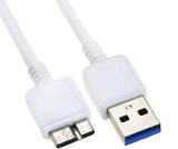 White USB3.0 Data Cable Cord for Samsung D3 Station 2TB External Hard Disk Drive