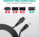 3-Prong AC IN Power Cord For DaranEner NEOZ 179.2Wh 300W Portable Power Station