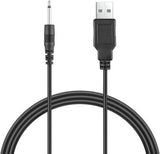 3ft Black USB DC Adapter Charger Cable Lead for Yarosi Wand Massager Vibrator