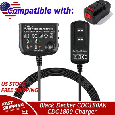 20V Lithium Battery Charger LCS1620 for Black Decker CDC180AK CDC180ASB CDC1800