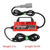 48V 15A Golf Cart Charger with 3-Pin Round Plug for Club Car Precedent & DS Series Only for Lead Acid Battery