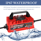48V 15A Golf Cart Charger with 3-Pin Round Plug for Club Car Precedent & DS Series Only for Lead Acid Battery