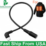 12V Heated Jacket Battery Cable for Milwaukee M12 for Makit 30cm Type-C to 5.5mm