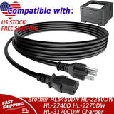 6FT Power Cord For Brother HL5450DN HL-2280DW HL-2240D HL-2270DW HL-3170CDW