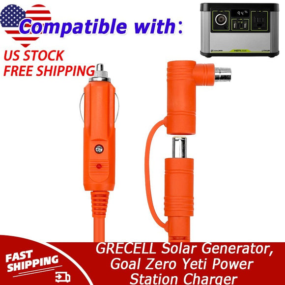 12V/24V Car Charger For GRECELL Solar Generator,Goal Zero Yeti Power Station