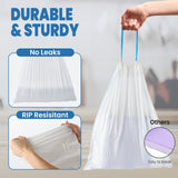 13 Gallon 1.6 Mil 60 Counts Strong Trash Bags, for Home Office Kitchen, White