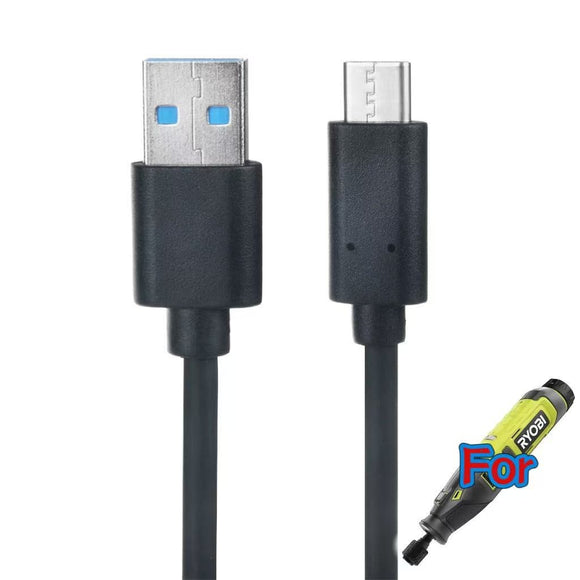 USB-C Cable For Ryobi USB Lithium Rotary Tool KIT - USB 3.0 A to USB 3.1 Type C