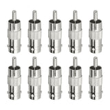10 Pcs BNC Female to RCA Male Connector Coaxial Coax RG6 Adapter BNC to RCA