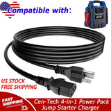 UL 6ft AC Power Cord For Cen-Tech 4-in-1 Portable Power Pack Jump Starter