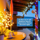 (2 Pcs) 3 Outlet Adapter For E26/E27 Bulb for Indoor Outdoor Porch Garage Patio