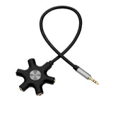 3.5mm Splitter Cable 1 Male to 5 Port Female Earphone Headset Splitter Adapter