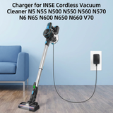 Charger for INSE Cordless Vacuum N5 N5S N500 N550 N560 N570 N6 N6S N600 N650 V70
