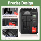 Quick Charger for PORTER CABLE 20V MAX Lithium Battery Charger PCC699L PCCB122C