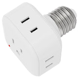 E26 4 Prong Design Light Bulb Socket Adapter for Bedroom, Hallway or Bathroom