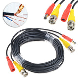 49FT BNC Cable Security Camera Wire Cord with BNC Connectors & RCA Adapter Black