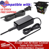 12V Adapter For Arcade 1up All Riser Cocktail Table RYJ0136PAU0 RYJ0136PAU1