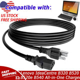 UL 6ft AC Power Cord For Lenovo IdeaCentre B320 B520 B520e B540 All-in-One PC