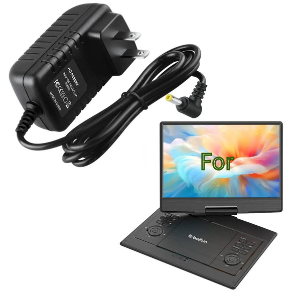12V Charger for BOIFUN BFN-161 BFN-141 DP0168 Portable DVD Player Adapter