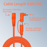 14AWG 10FT Extension Cable For EF ECOFLOW/Renogy/ZOUPW/FlexSolar Power Station