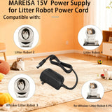 15V Power Adapter for Litter Robot 2, 3, 4 Open Air Self Cleaning Cat Litter Box