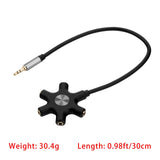 3.5mm Splitter Cable 1 Male to 5 Port Female Earphone Headset Splitter Adapter