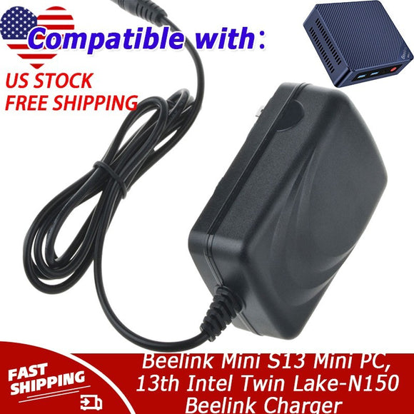 12V AC Charger For Beelink Mini S13 Mini PC,13th Intel Twin Lake-N150 Beelink