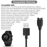 Charger for Garmin Forerunner 45 55 245 255 265 745 945 955 965