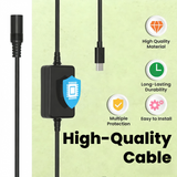 2-Pack USB-C 12V Step-Up Heated Hoodie Cable for Milwaukee M12 Metabo AEG Ridgid
