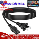 AC Power Cord Cable For Insignia NS-39DF510NA19 NS-55DF710NA19 NS-50DF710NA19 TV