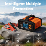 Car Battery Charger 20A, 12V 24V LiFePO4 Lead Acid Automatic Smart Battery Maint
