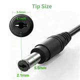18V 1A AC DC Power Supply Adapter, US Wall Charger, DC Plug 5.5x2.1mm & 2.5mm