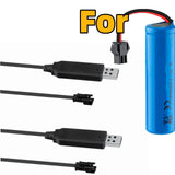 2 Pack 3.7V Battery USB Charging Cable with SM-2P Plug Connector for Mini RC Car