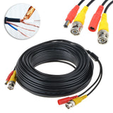 98ft BNC Cable Security Camera Wire Cord with BNC Connectors & RCA Adapter Black