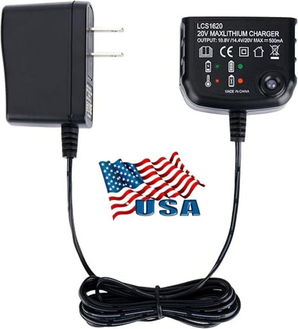 20V Lithium Battery Charger LCS1620 for Black Decker CD182K-2 CD182SB-2 CDC18SB