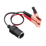 12V Battery To Cigarette Lighter Adapter Alligator Clamp Clip 12 Volt Car Socket