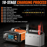 Car Auto Battery Charger 12V/20A 24V/10A LiFePO4 Lead-Acid for Car, Truck, RV