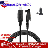HD1 Retevis RT29 USB Programming Cable for Retevis RT29 RT29D NR30 RT48 RB23