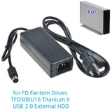 4-Pin AC Adapter for FD Fantom Drives TFD500U16 Titanium II USB 2.0 External HDD