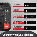 Quick Charger For PORTER CABLE 20V MAX Lithium Battery Charger PCC699L PCCB122C