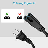 6 Feet Long AC Power Cord for TRIBIT StormBox Blast 2 Wireless Party