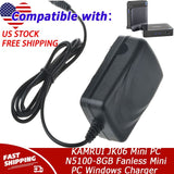 12V AC Charger for KAMRUI JK06 Mini PC N5100-8GB Fanless Mini PC Windows