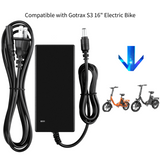 42V Adapter For Gotrax S3 16" Electric Bike 36V 7.8Ah 500 Motor Electric Bicycle