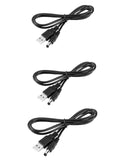 3Pack 0.25m USB 2.0 A Type Male to DC 5.5 x 2.1mm 5V Power Plug Connector Cable