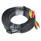 98ft BNC Cable Security Camera Wire Cord with BNC Connectors & RCA Adapter Black